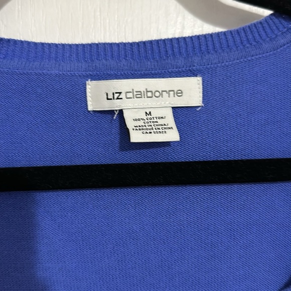 LIZ CLAIBIRNE Periwinkle blue button up cardigan - Picture 4 of 4